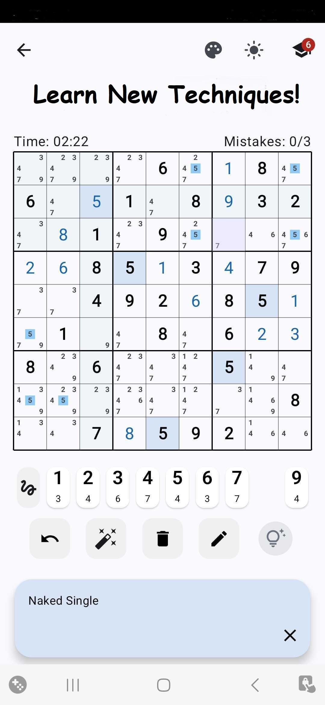 Classic Sudoku gameplay screenshot